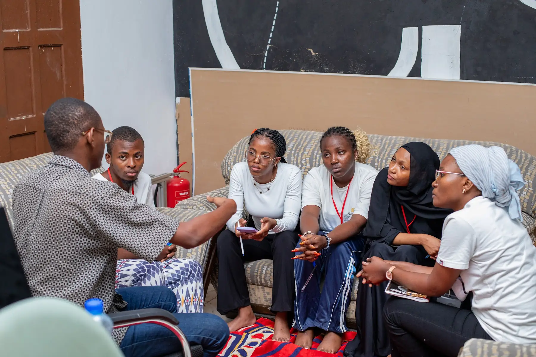 Participants in a group discussion