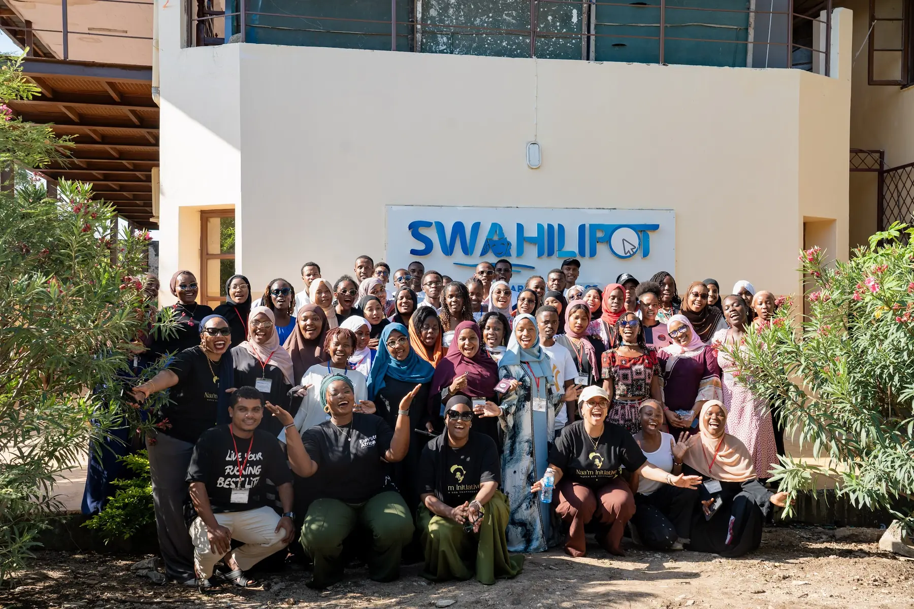 INUKA Mombasa participants gathered outside Swahilipot Hub, Mombasa